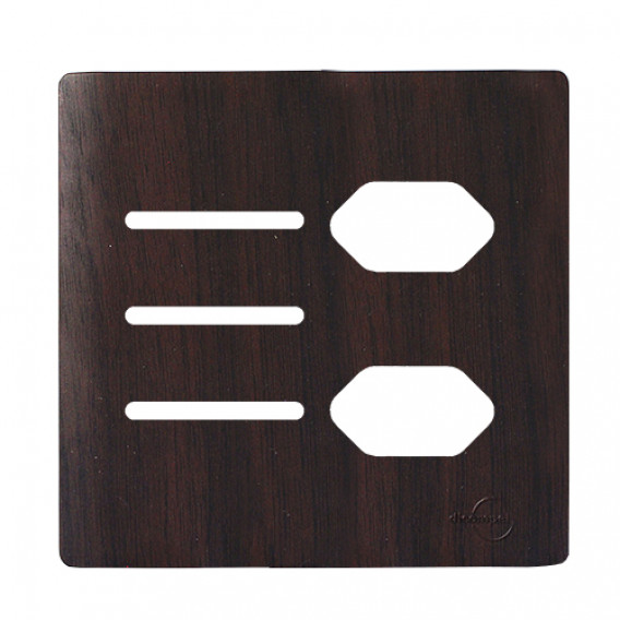 Placa p/ 3 Interruptores + 2 Tomada 4x4 - Novara Tabaco Placa p/ 3 Interruptores + 2 Tomada 4x4 - Novara Tabaco